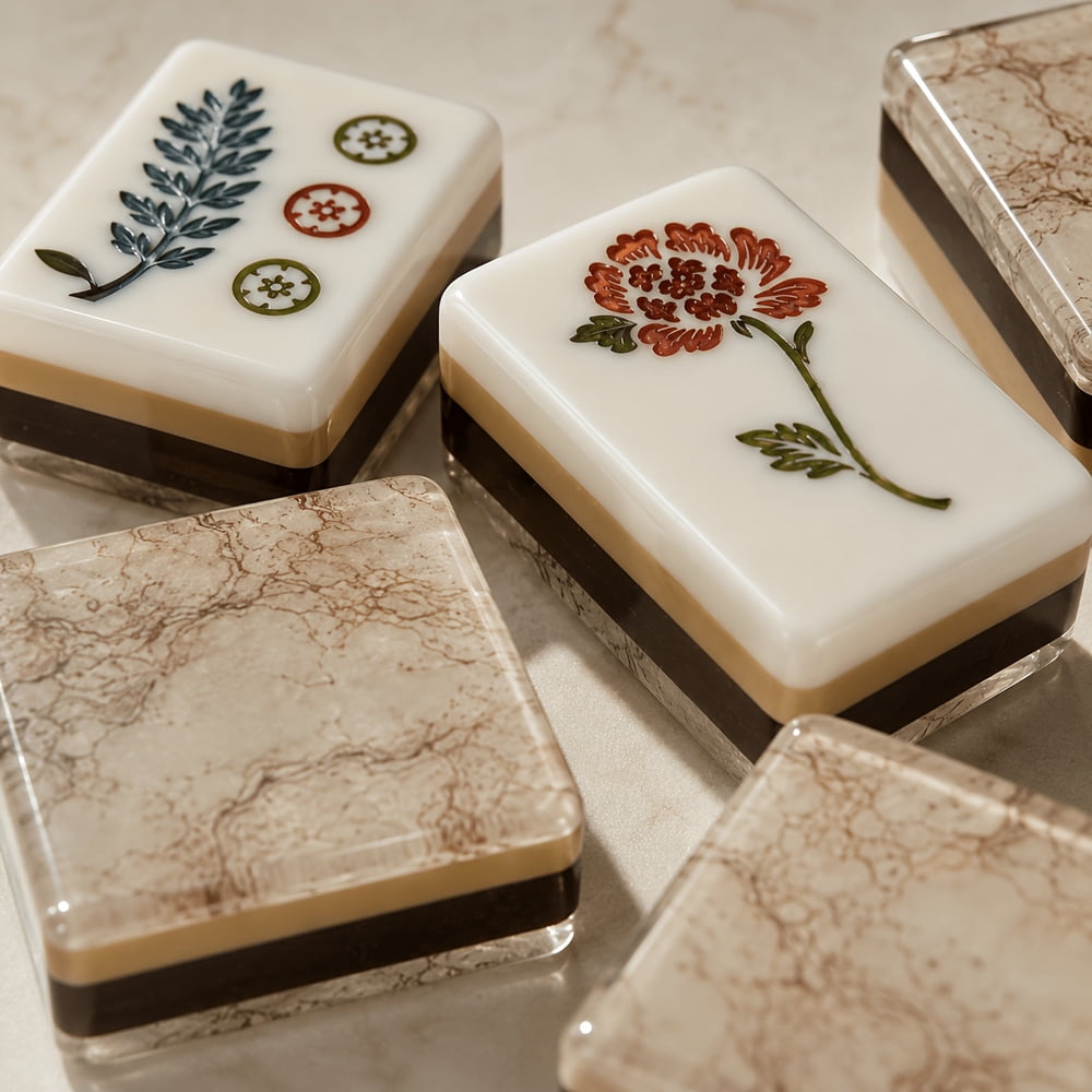 Grey Marble American Mahjong Set - 160 Acrylic Tiles, Mat, Storage Bag & Accessories 7 Grey Marble American Mahjong Set - 160 Acrylic Tiles, Mat, Storage Bag & Accessories - Image 7