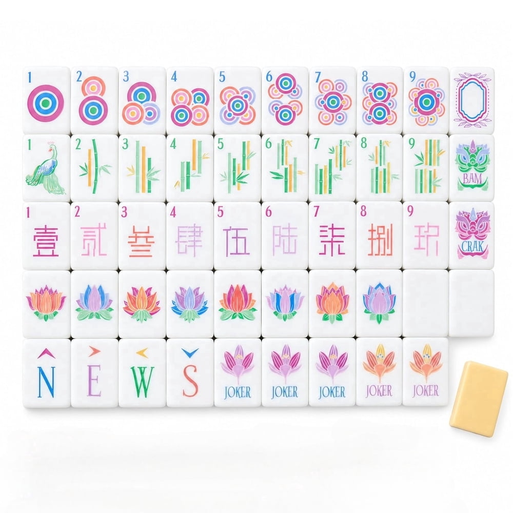 Clear Social Game American Mahjong Set - 160 Acrylic Tiles, Mat, Storage Bag & Accessories 1 Clear Social Game American Mahjong Set - 160 Acrylic Tiles, Mat, Storage Bag & Accessories