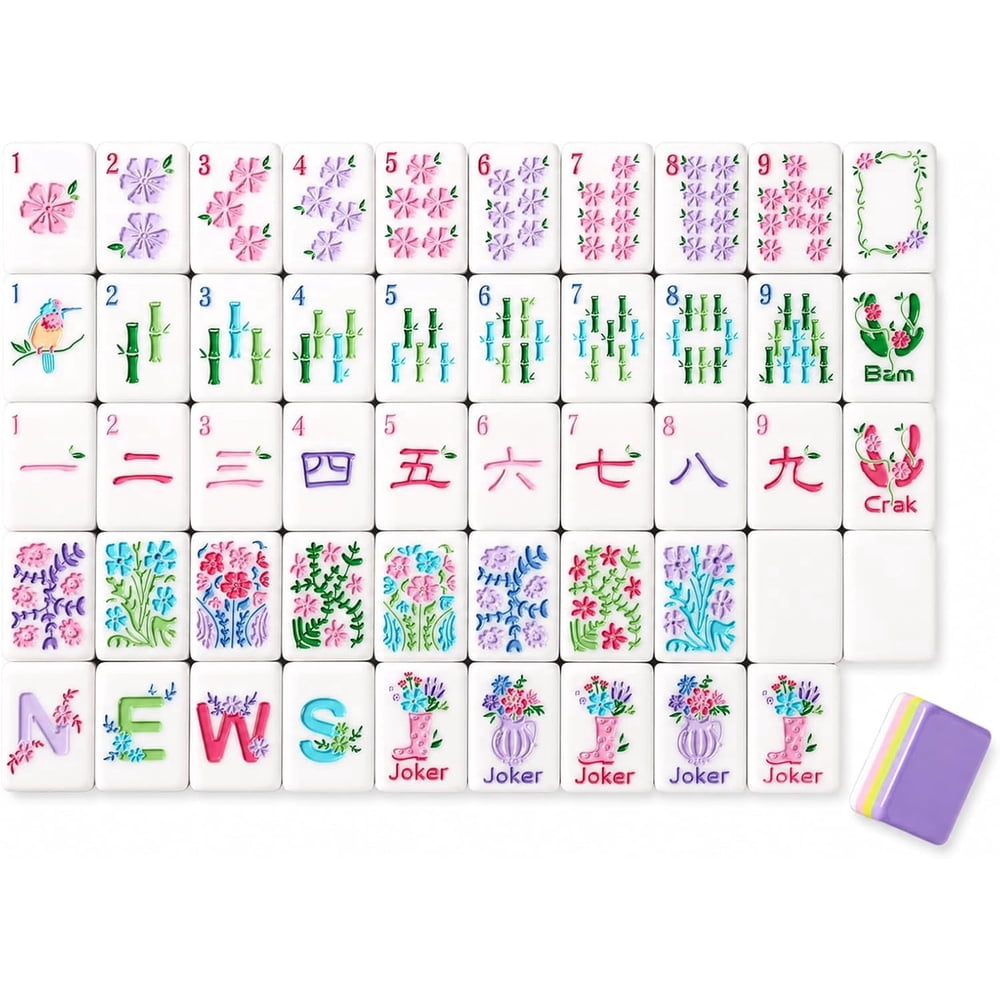 Colorful Home & Travel American Mahjong Set - 160 Acrylic Tiles, Mat, Storage Bag & Accessories 1 Colorful Home & Travel American Mahjong Set - 160 Acrylic Tiles, Mat, Storage Bag & Accessories