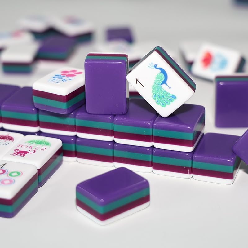 Purple American Mahjong Set - 160 Acrylic Tiles, Mat, Storage Bag & Accessories 4 Purple American Mahjong Set - 160 Acrylic Tiles, Mat, Storage Bag & Accessories - Image 4