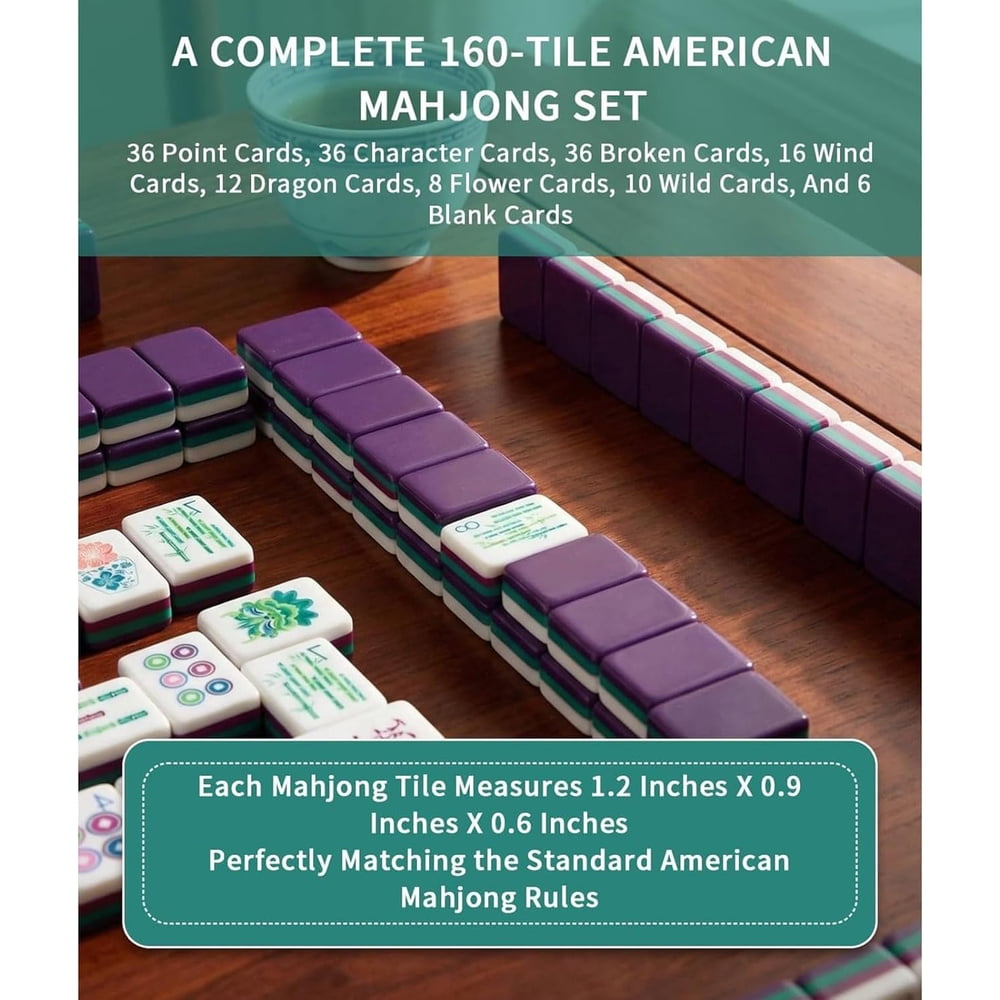 Paisley Travel American Mahjong Set - 160 Acrylic Tiles, Mat, Storage Bag & Accessories 3 Paisley Travel American Mahjong Set - 160 Acrylic Tiles, Mat, Storage Bag & Accessories - Image 3