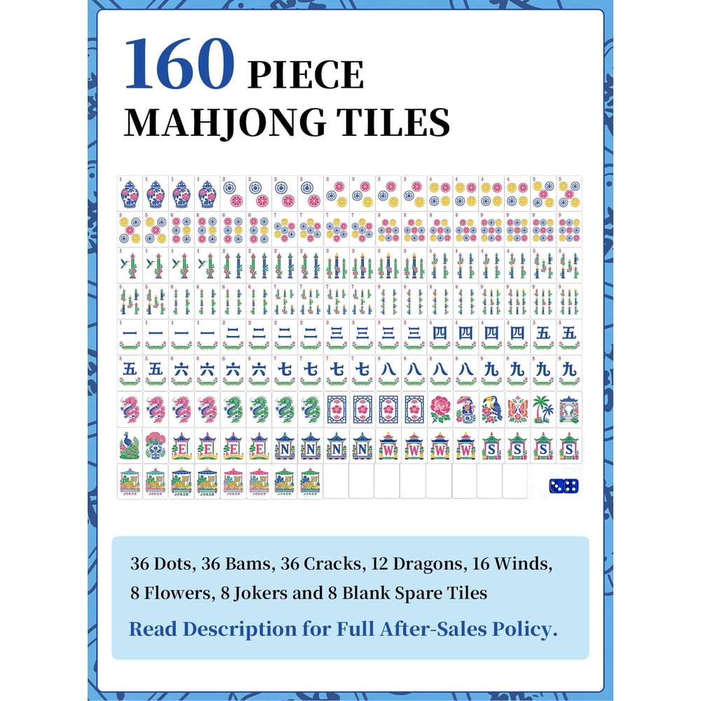 Pastel Moroccan American Mahjong Set - 160 Acrylic Tiles, Mat, Storage Bag & Accessories 5 Pastel Moroccan American Mahjong Set - 160 Acrylic Tiles, Mat, Storage Bag & Accessories - Image 5