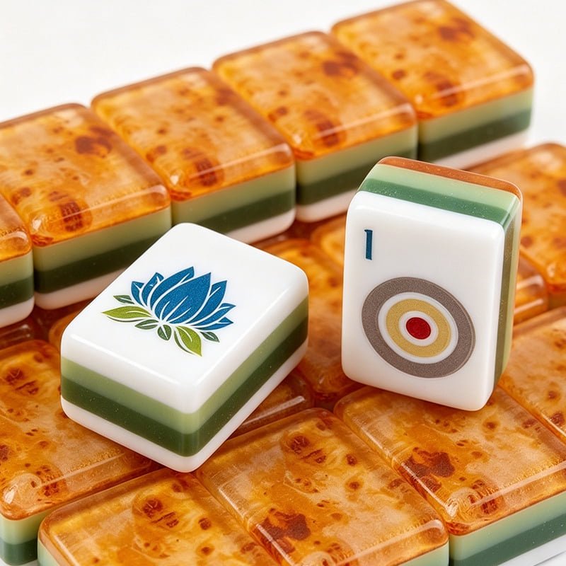 Wood Grain American Mahjong Set - 160 Acrylic Tiles, Mat, Storage Bag & Accessories 8 Wood Grain American Mahjong Set - 160 Acrylic Tiles, Mat, Storage Bag & Accessories - Image 8