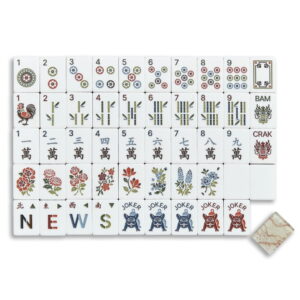 Marble Pattern American Mahjong Set - 160 Acrylic Tiles, Mat, Storage Bag & Accessories