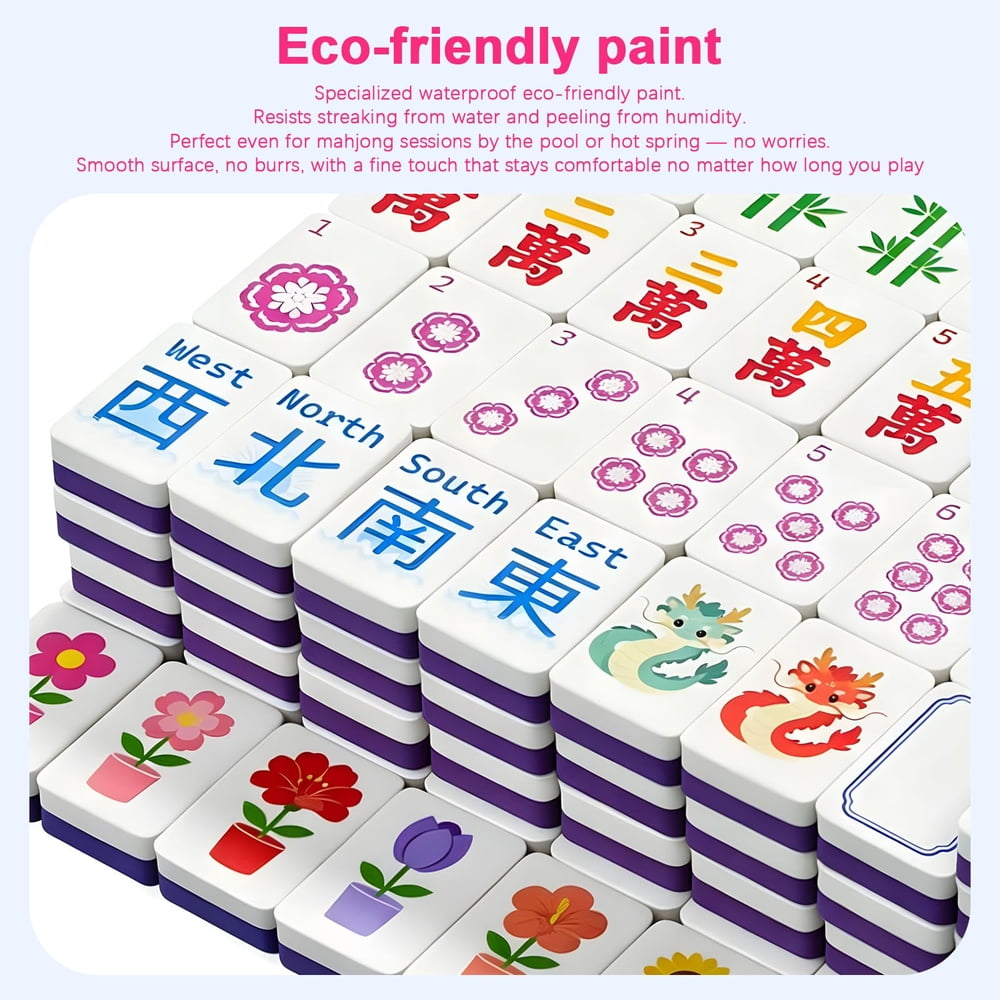 Pool Party American Mahjong Set - 160 Acrylic Tiles, Mat, Storage Bag & Accessories 5 Pool Party American Mahjong Set - 160 Acrylic Tiles, Mat, Storage Bag & Accessories - Image 5