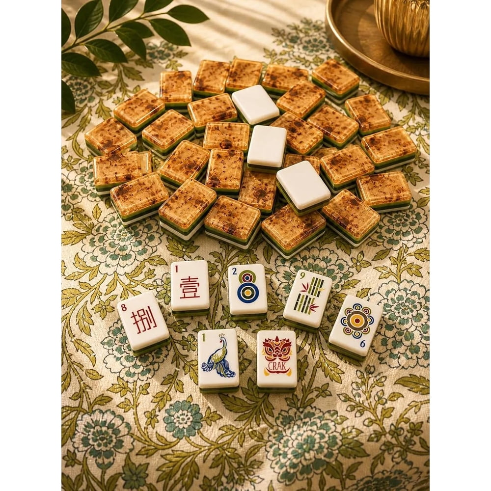 Tree Grain American Mahjong Set - 160 Acrylic Tiles, Mat, Storage Bag & Accessories 7 Tree Grain American Mahjong Set - 160 Acrylic Tiles, Mat, Storage Bag & Accessories - Image 7