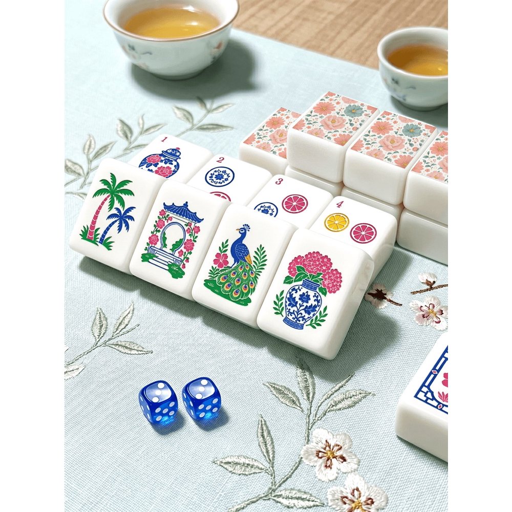 Pastel Pink & Teal American Mahjong Set - 160 Acrylic Tiles, Mat, Storage Bag & Accessories 5 Pastel Pink & Teal American Mahjong Set - 160 Acrylic Tiles, Mat, Storage Bag & Accessories - Image 5