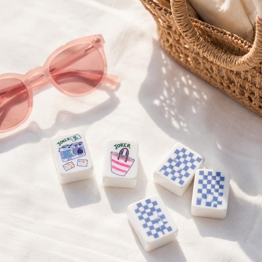 Summer Travel American Mahjong Set - 160 Acrylic Tiles, Mat, Storage Bag & Accessories 6 Summer Travel American Mahjong Set - 160 Acrylic Tiles, Mat, Storage Bag & Accessories - Image 6