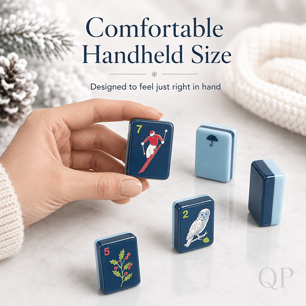 Blue Winter Ski American Mahjong Set - 160 Acrylic Tiles, Mat, Storage Bag & Accessories 7 Blue Winter Ski American Mahjong Set - 160 Acrylic Tiles, Mat, Storage Bag & Accessories - Image 7