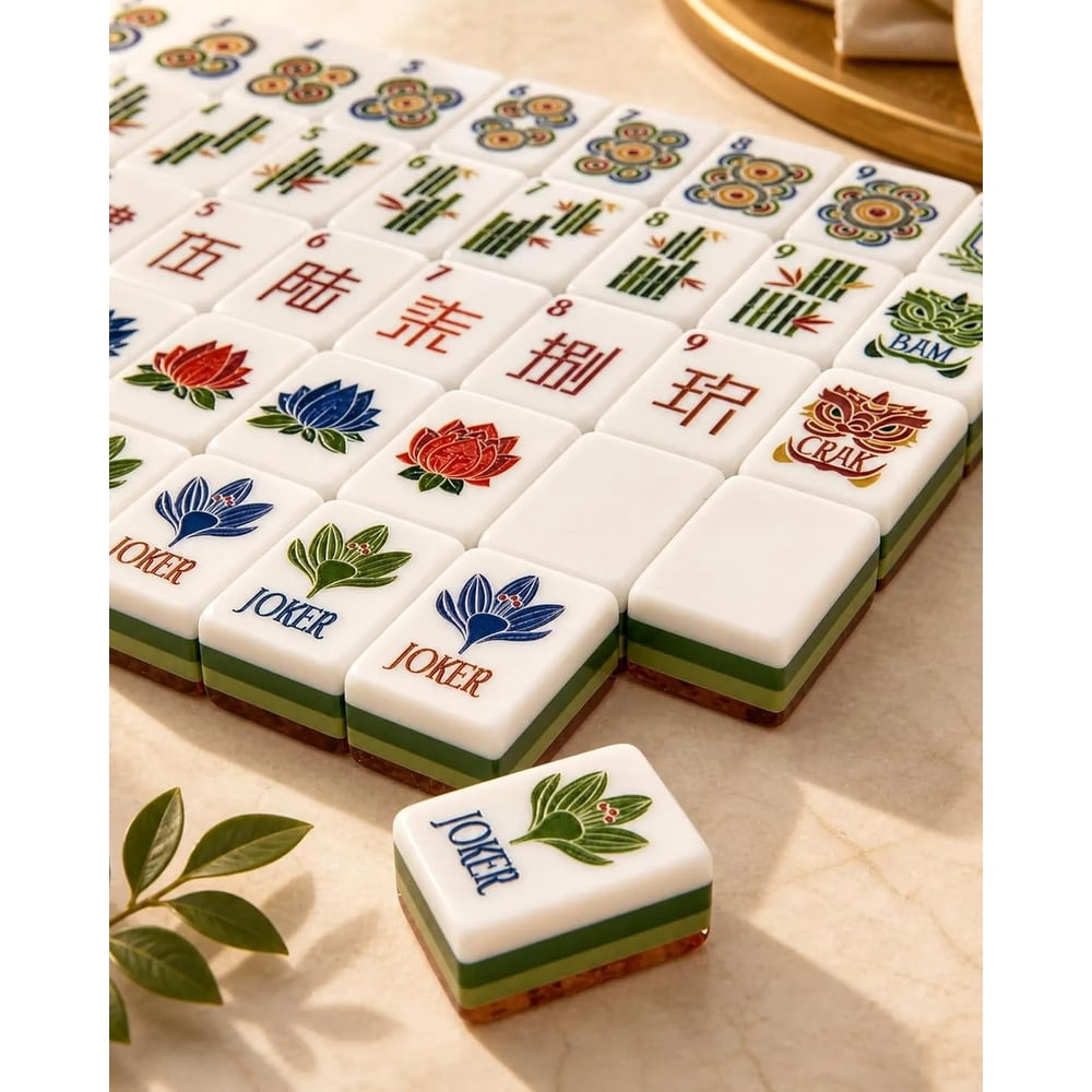 Tree Grain American Mahjong Set - 160 Acrylic Tiles, Mat, Storage Bag & Accessories 4 Tree Grain American Mahjong Set - 160 Acrylic Tiles, Mat, Storage Bag & Accessories - Image 4