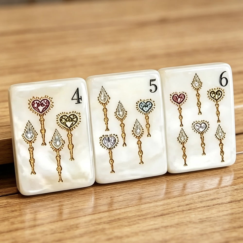 Pearlescent Lion & Clover American Mahjong Set - 160 Acrylic Tiles, Mat, Storage Bag & Accessories 5 Pearlescent Lion & Clover American Mahjong Set - 160 Acrylic Tiles, Mat, Storage Bag & Accessories - Image 5