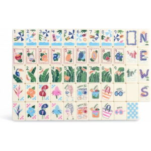 Summer Travel American Mahjong Set - 160 Acrylic Tiles, Mat, Storage Bag & Accessories