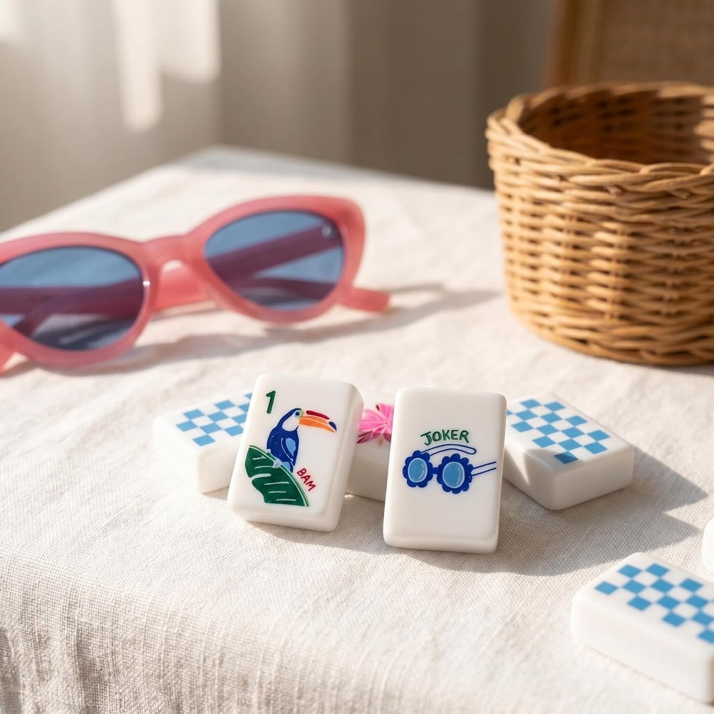 Summer Travel American Mahjong Set - 160 Acrylic Tiles, Mat, Storage Bag & Accessories 8 Summer Travel American Mahjong Set - 160 Acrylic Tiles, Mat, Storage Bag & Accessories - Image 8
