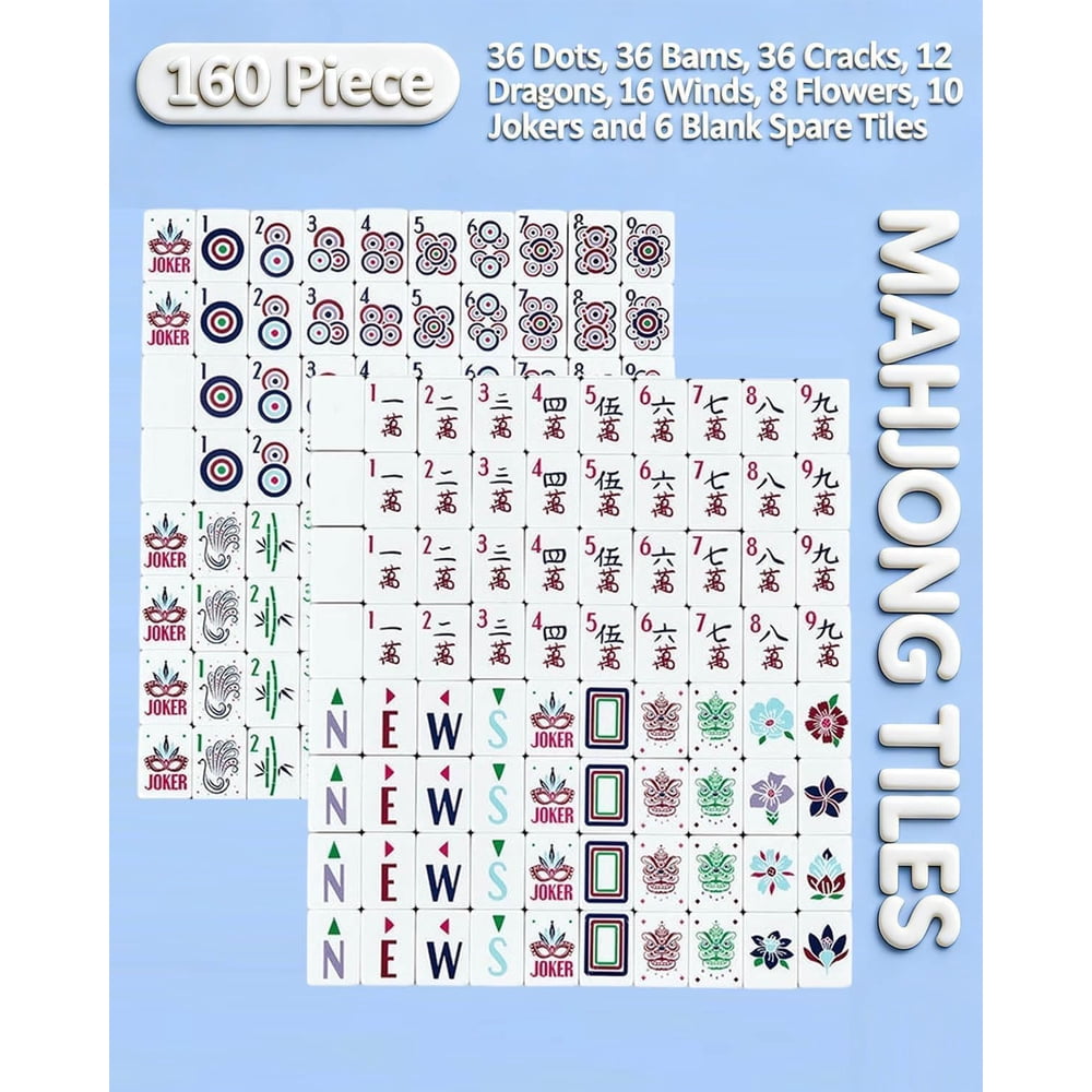 Purple American Mahjong Set - 160 Acrylic Tiles, Mat, Storage Bag & Accessories 10 Purple American Mahjong Set - 160 Acrylic Tiles, Mat, Storage Bag & Accessories - Image 10