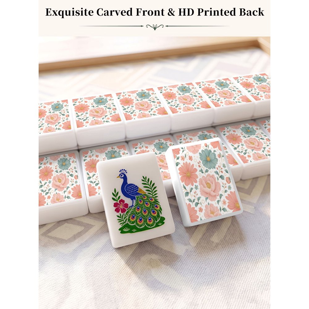 Pastel Pink & Teal American Mahjong Set - 160 Acrylic Tiles, Mat, Storage Bag & Accessories 4 Pastel Pink & Teal American Mahjong Set - 160 Acrylic Tiles, Mat, Storage Bag & Accessories - Image 4