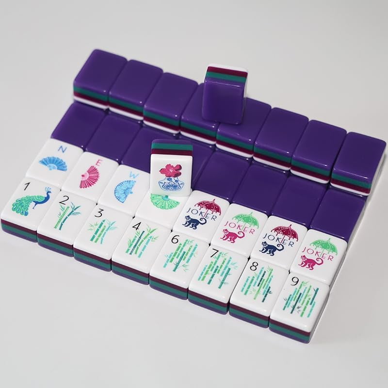 Purple American Mahjong Set - 160 Acrylic Tiles, Mat, Storage Bag & Accessories 5 Purple American Mahjong Set - 160 Acrylic Tiles, Mat, Storage Bag & Accessories - Image 5