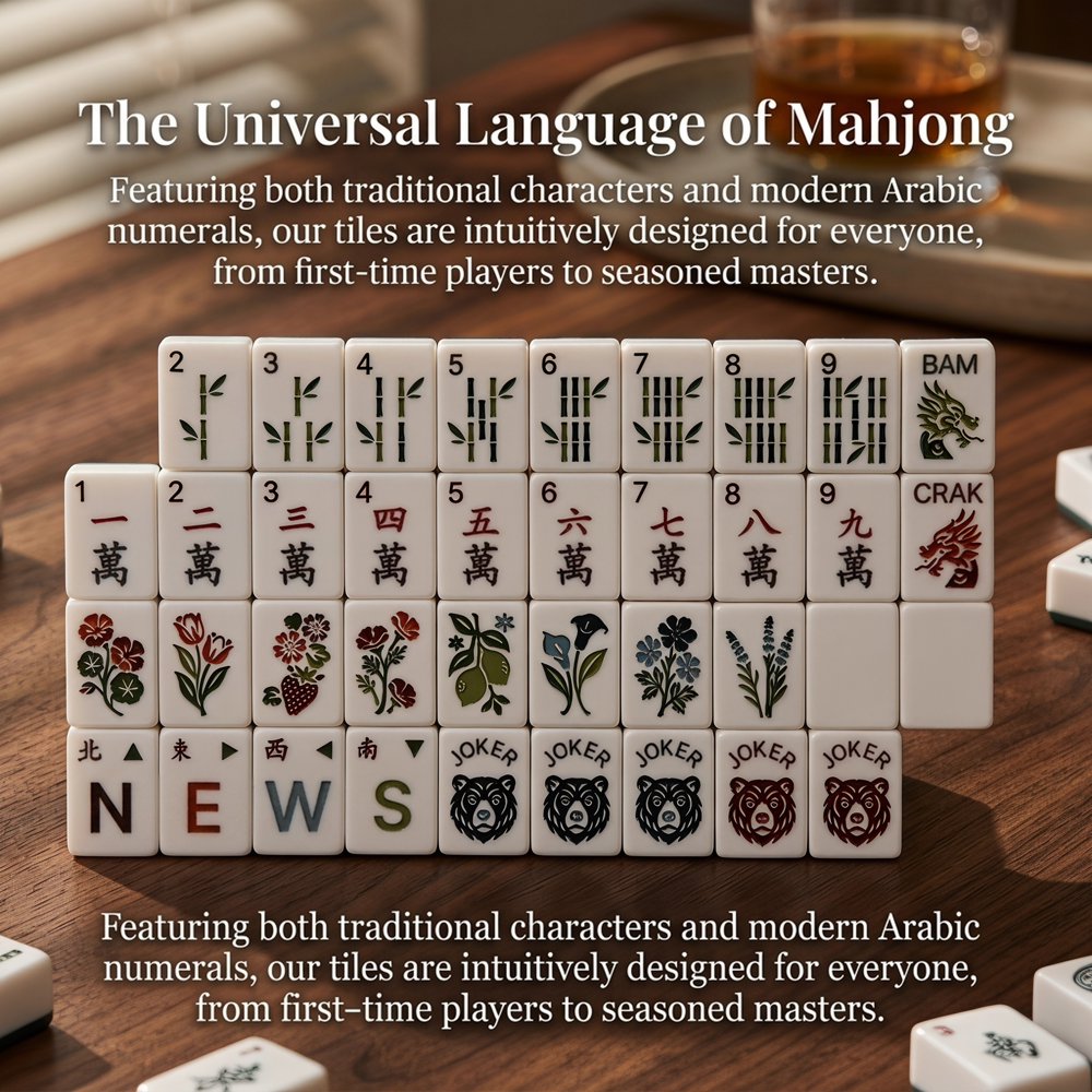 Dark Navy Vintage American Mahjong Set - 160 Acrylic Tiles, Mat, Storage Bag & Accessories 4 Dark Navy Vintage American Mahjong Set - 160 Acrylic Tiles, Mat, Storage Bag & Accessories - Image 4