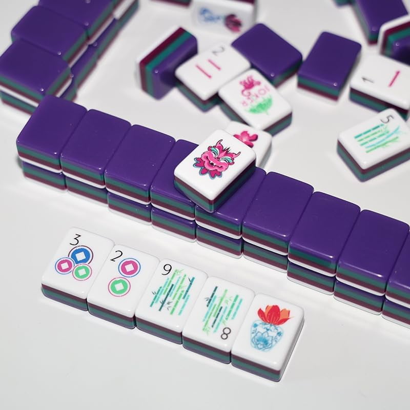Purple American Mahjong Set - 160 Acrylic Tiles, Mat, Storage Bag & Accessories 3 Purple American Mahjong Set - 160 Acrylic Tiles, Mat, Storage Bag & Accessories - Image 3