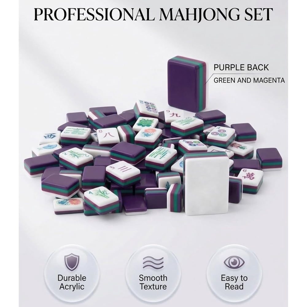 Paisley Travel American Mahjong Set - 160 Acrylic Tiles, Mat, Storage Bag & Accessories 5 Paisley Travel American Mahjong Set - 160 Acrylic Tiles, Mat, Storage Bag & Accessories - Image 5