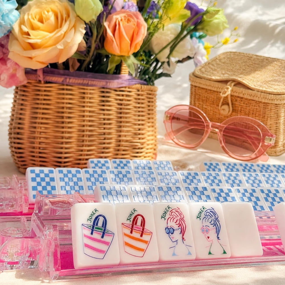 Summer Travel American Mahjong Set - 160 Acrylic Tiles, Mat, Storage Bag & Accessories 7 Summer Travel American Mahjong Set - 160 Acrylic Tiles, Mat, Storage Bag & Accessories - Image 7