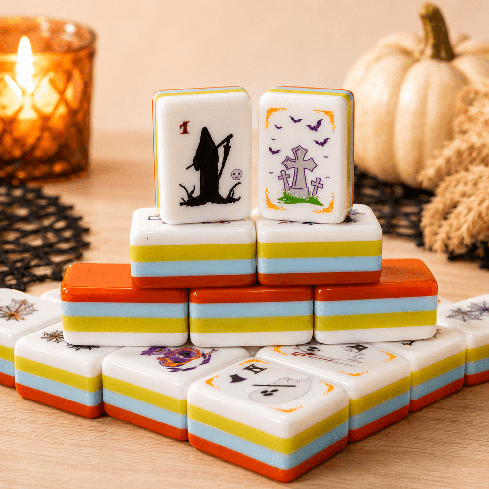 Spooky Halloween American Mahjong Set - 160 Acrylic Tiles, Mat, Storage Bag & Accessories 4 Spooky Halloween American Mahjong Set - 160 Acrylic Tiles, Mat, Storage Bag & Accessories - Image 4