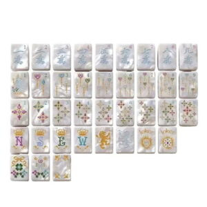 Pearlescent Lion & Clover American Mahjong Set - 160 Acrylic Tiles, Mat, Storage Bag & Accessories