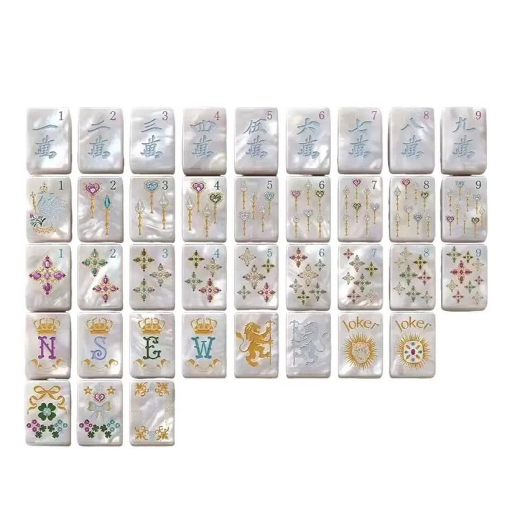 Pearlescent Lion & Clover American Mahjong Set - 160 Acrylic Tiles, Mat, Storage Bag & Accessories 1 Pearlescent Lion & Clover American Mahjong Set - 160 Acrylic Tiles, Mat, Storage Bag & Accessories