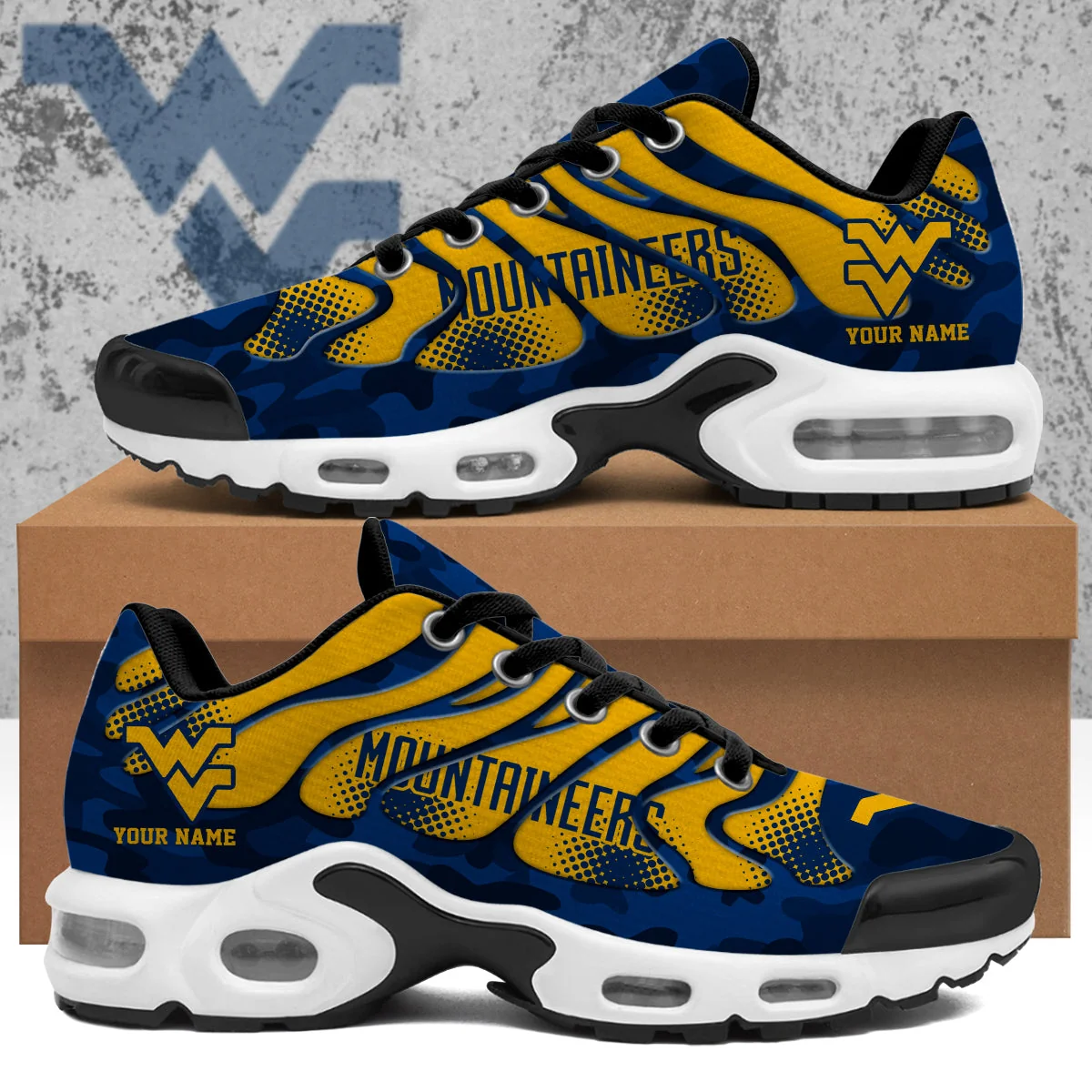West Virginia Mountaineers Air Cushion Shoes Sneakers for Mountaineers Fans 1 West Virginia Mountaineers Air Cushion Shoes Sneakers for Mountaineers Fans