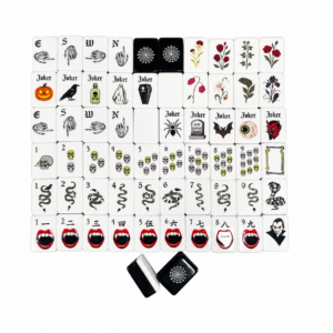 American Mahjong Tile Set Black Halloween Theme for Adult Game Nights Acrylic Set