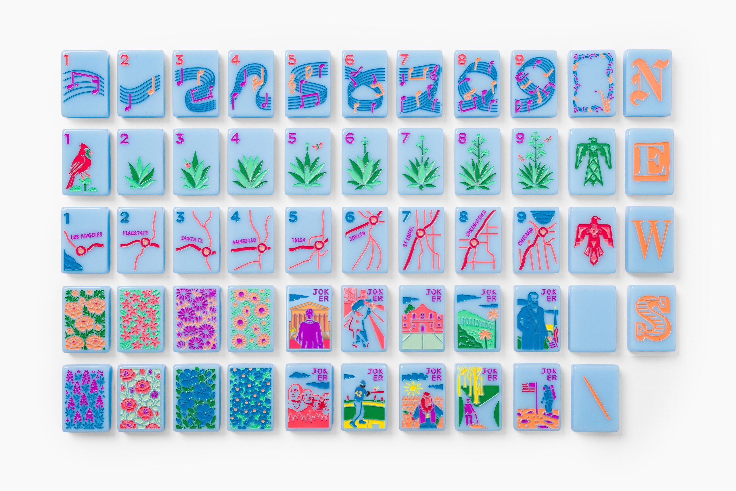 True Blue Americana Heritage American Mahjong Set - 160 Acrylic Tiles, Mat, Storage Bag & Accessories 1 True Blue Americana Heritage American Mahjong Set - 160 Acrylic Tiles, Mat, Storage Bag & Accessories