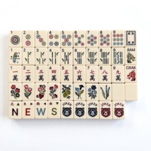 Dark Navy Vintage American Mahjong Set - 160 Acrylic Tiles, Mat, Storage Bag & Accessories