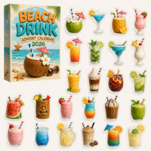 Beach Drink Cocktail &amp; Smoothie Advent Calendar 2026 for Beach and Drink Lovers