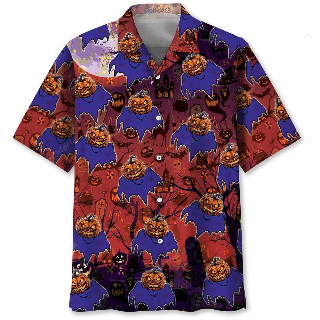 Boo Pumpkin Graphic Hawaiian Shirt for Halloween 1 Boo Pumpkin Graphic Hawaiian Shirt for Halloween