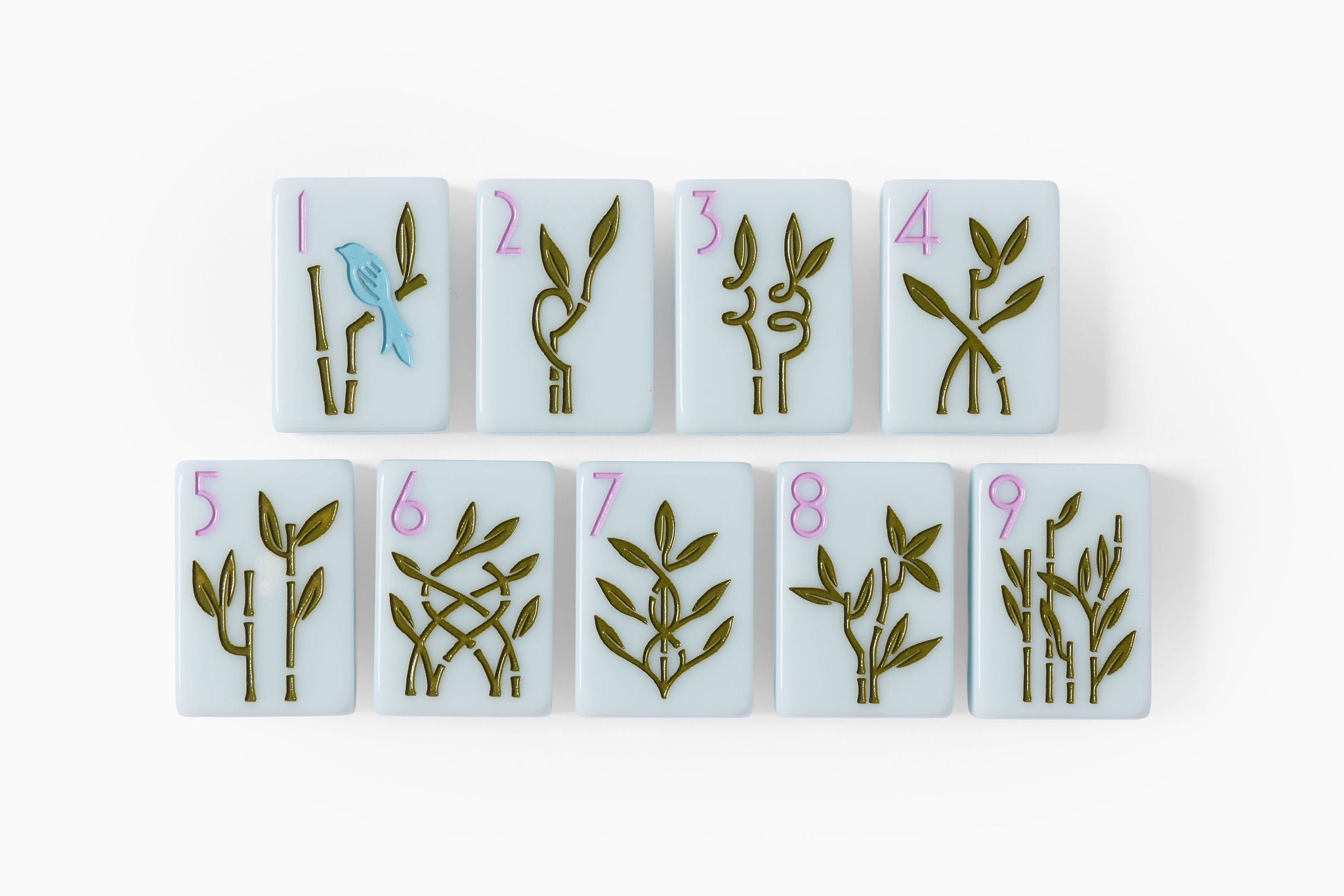 Soft Blue Botanical Summer American Mahjong Set - 160 Acrylic Tiles, Mat, Storage Bag & Accessories 3 Soft Blue Botanical Summer American Mahjong Set - 160 Acrylic Tiles, Mat, Storage Bag & Accessories - Image 3