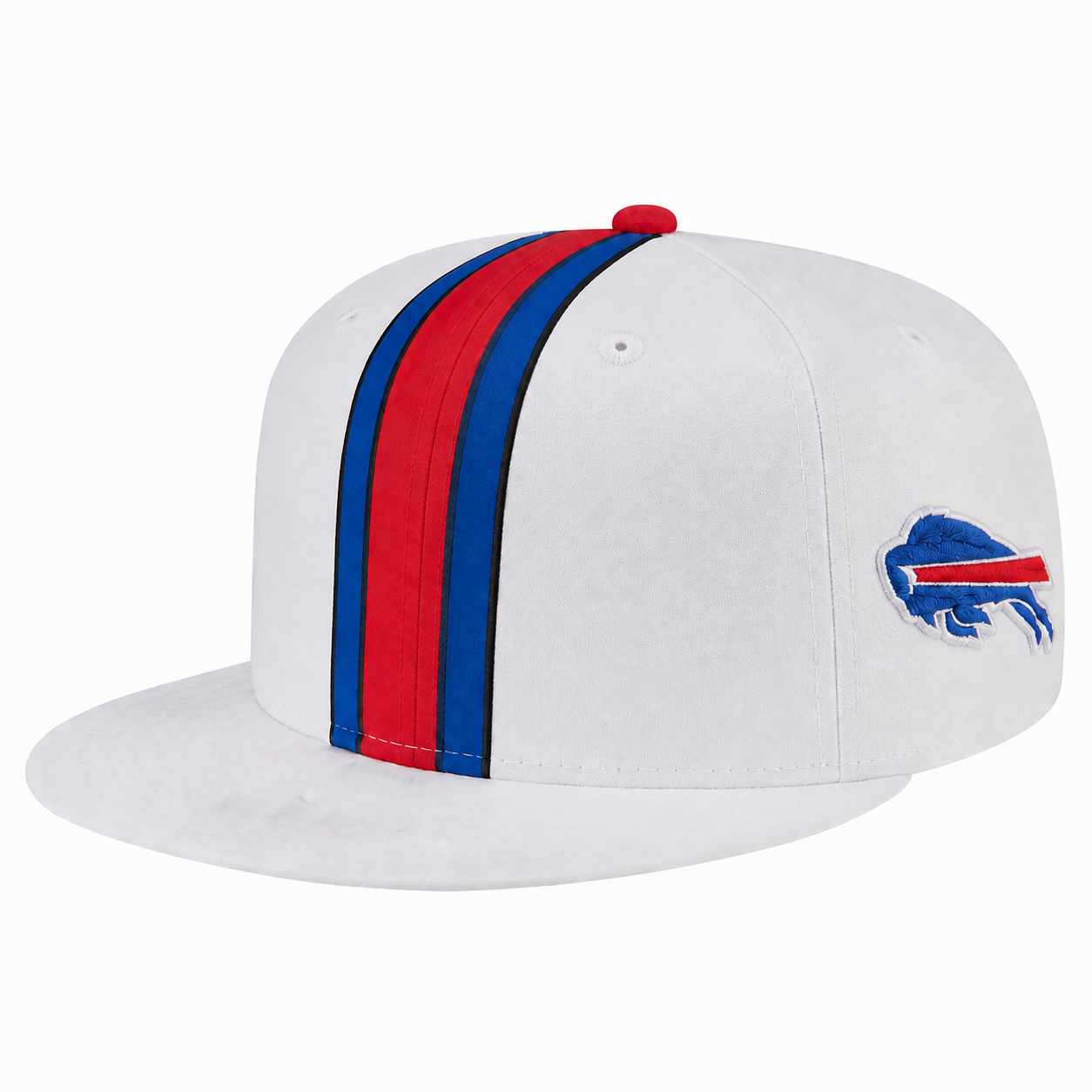 Buffalo Bills White Red Blue Team Stripe Embroidered Logo Snapback Cap for Football Fans 2 Buffalo Bills White Red Blue Team Stripe Embroidered Logo Snapback Cap for Football Fans - Image 2