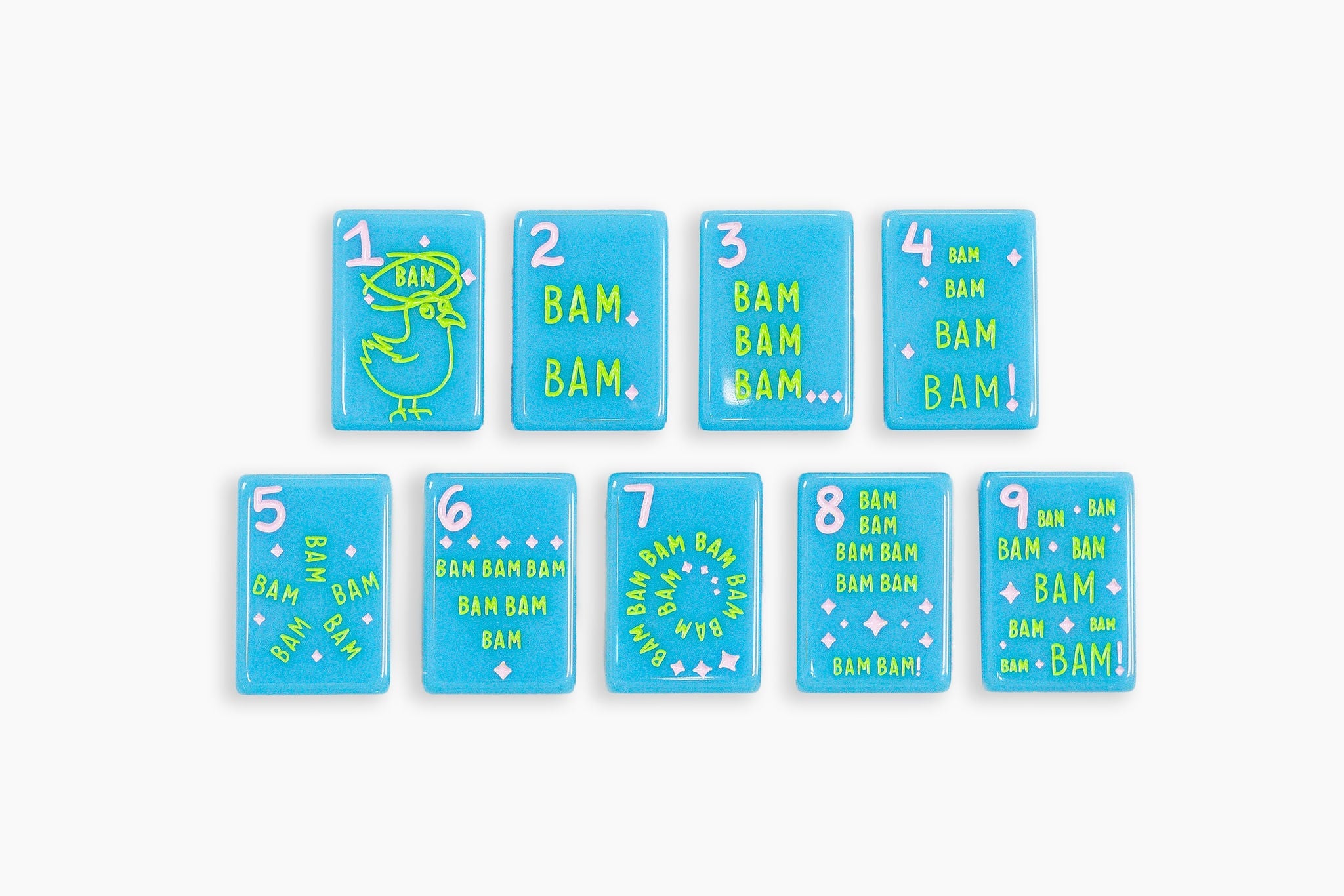 Electric Blue Playful Graphic American Mahjong Set - 160 Acrylic Tiles, Mat, Storage Bag & Accessories 2 Electric Blue Playful Graphic American Mahjong Set - 160 Acrylic Tiles, Mat, Storage Bag & Accessories - Image 2