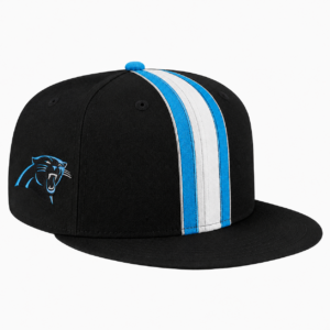 Carolina Panthers Black Blue White Team Stripe Embroidered Logo Snapback Cap for Football Fans