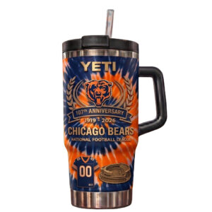 Chicago Bears 107th Anniversary 1919-2026 40oz Tumbler for Football Fans