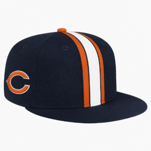 Chicago Bears Navy Orange White Team Stripe Embroidered Logo Snapback Cap for Football Fans