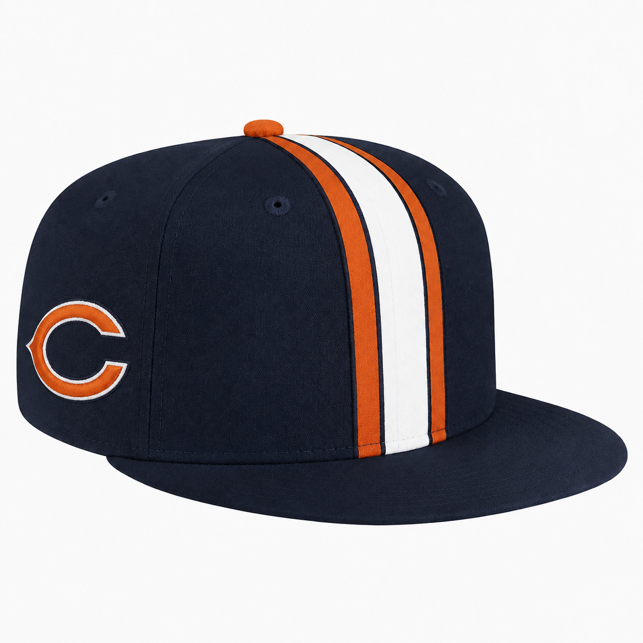 Chicago Bears Navy Orange White Team Stripe Embroidered Logo Snapback Cap for Football Fans 1 Chicago Bears Navy Orange White Team Stripe Embroidered Logo Snapback Cap for Football Fans