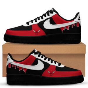 Chicago Bulls Red Black White Skyline Shoes Sneakers for Basketball Fans