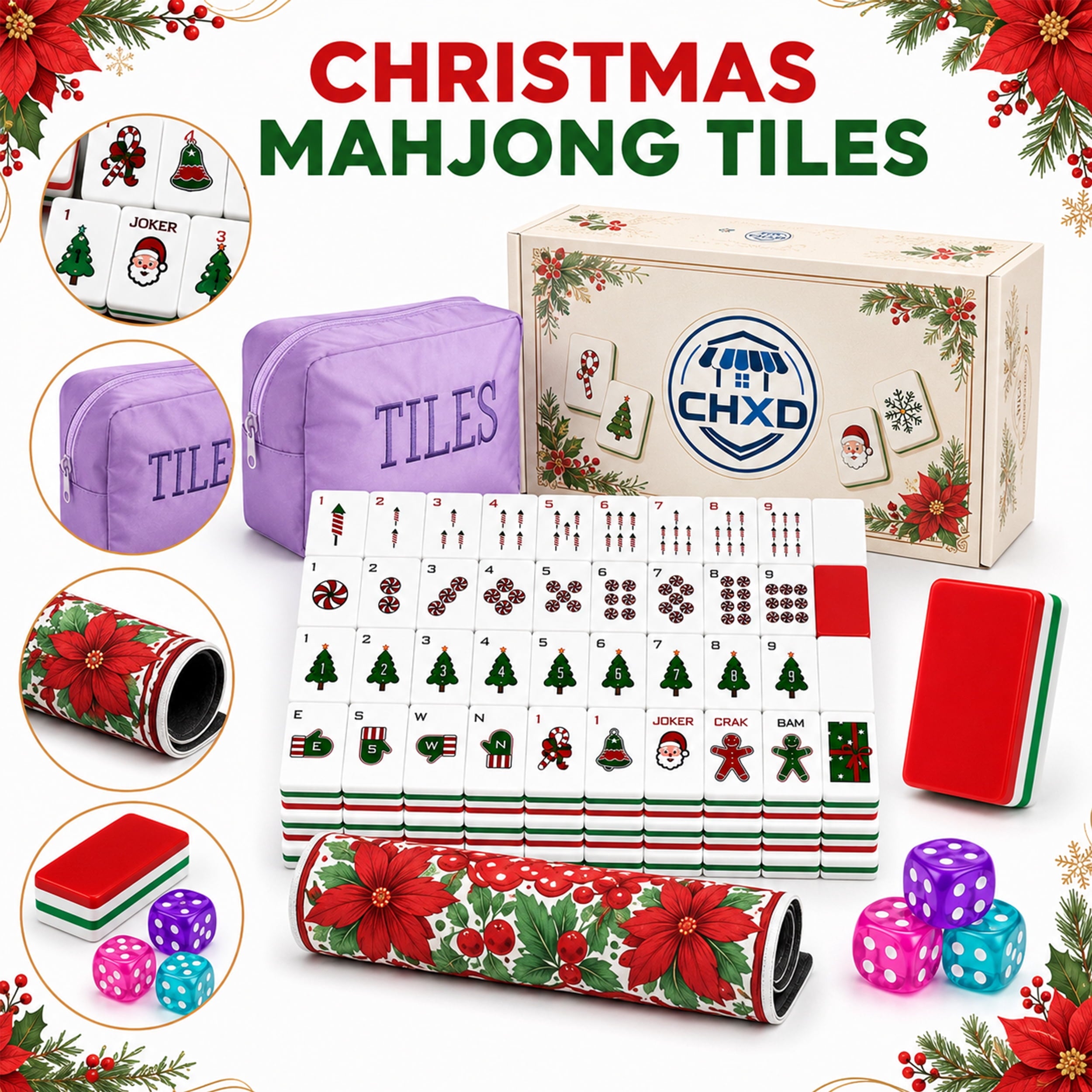 Clear Halloween American Mahjong Set - 160 Acrylic Tiles, Mat, Storage Bag & Accessories 2 Clear Halloween American Mahjong Set - 160 Acrylic Tiles, Mat, Storage Bag & Accessories - Image 2