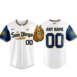 Custom Name And Number San Diego Padres Sugar Skull Butterfly Baseball Jersey for Baseball Fans