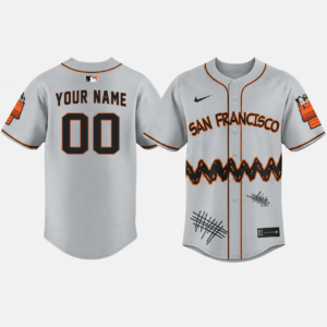 Custom Name And Number San Francisco Snoopy &amp; Charlie Brown Baseball Jersey