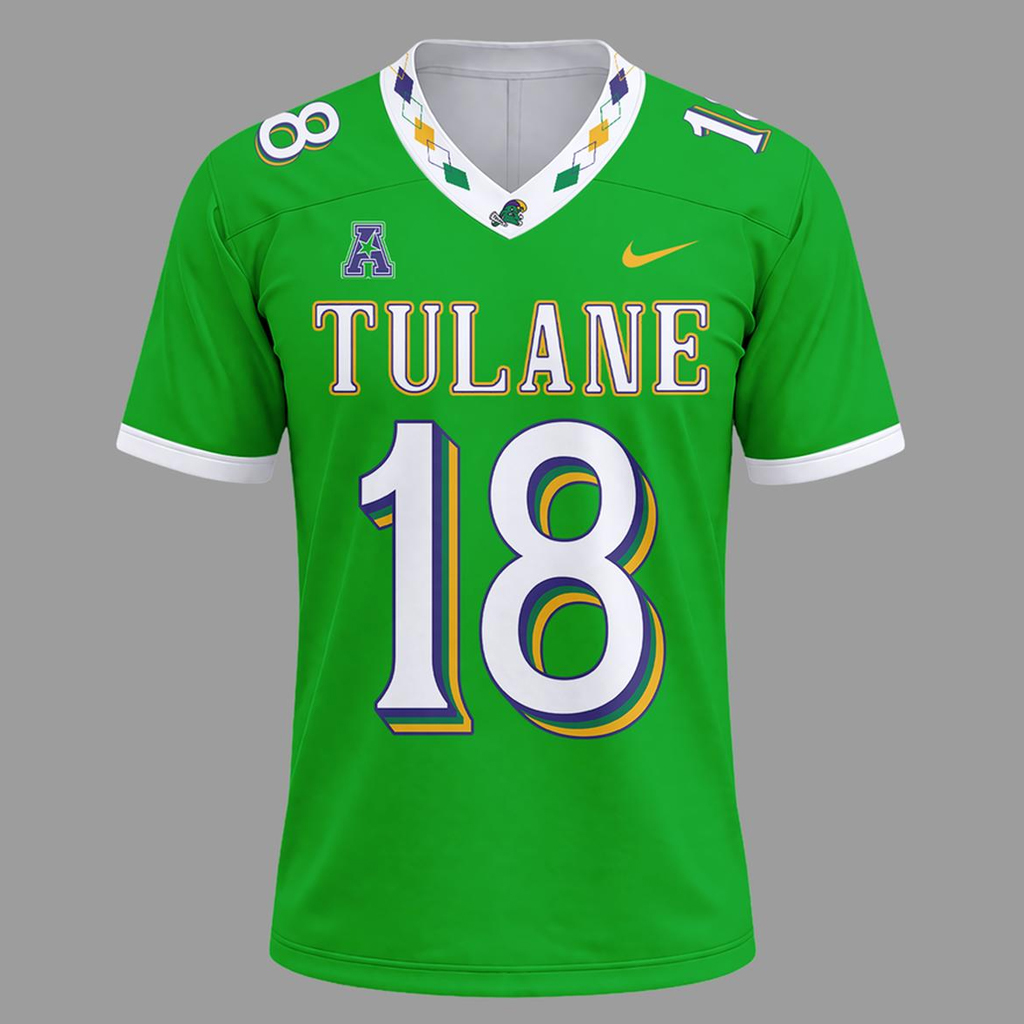 Custom Name And Number Tulane Green Wave x Mardi Gras 2026 Football Jersey for College Football Fans 3 Custom Name And Number Tulane Green Wave x Mardi Gras 2026 Football Jersey for College Football Fans - Image 3