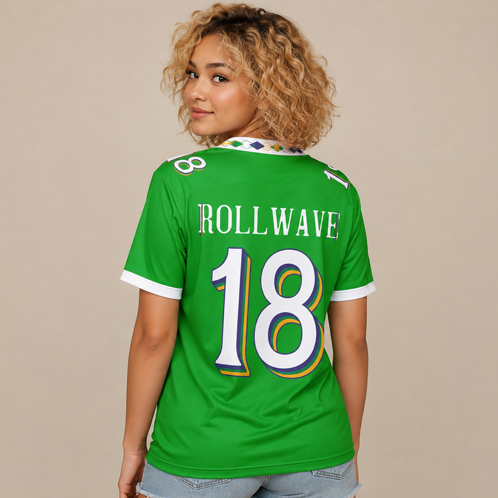 Custom Name And Number Tulane Green Wave x Mardi Gras 2026 Football Jersey for College Football Fans 6 Custom Name And Number Tulane Green Wave x Mardi Gras 2026 Football Jersey for College Football Fans - Image 6
