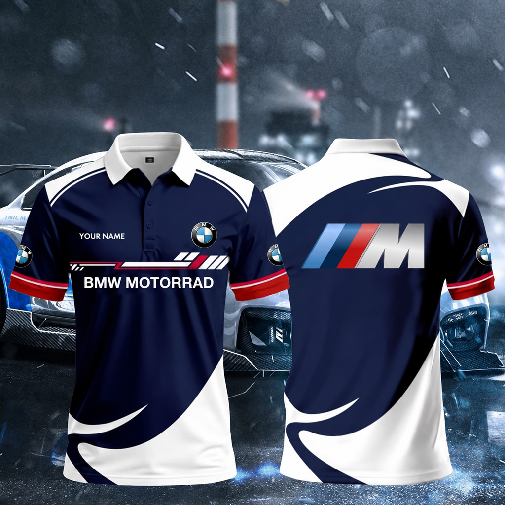Custom Name BMW Motorrad Power Racing Polo Shirt for Motorcycle Racing Fans 2 Custom Name BMW Motorrad Power Racing Polo Shirt for Motorcycle Racing Fans - Image 2