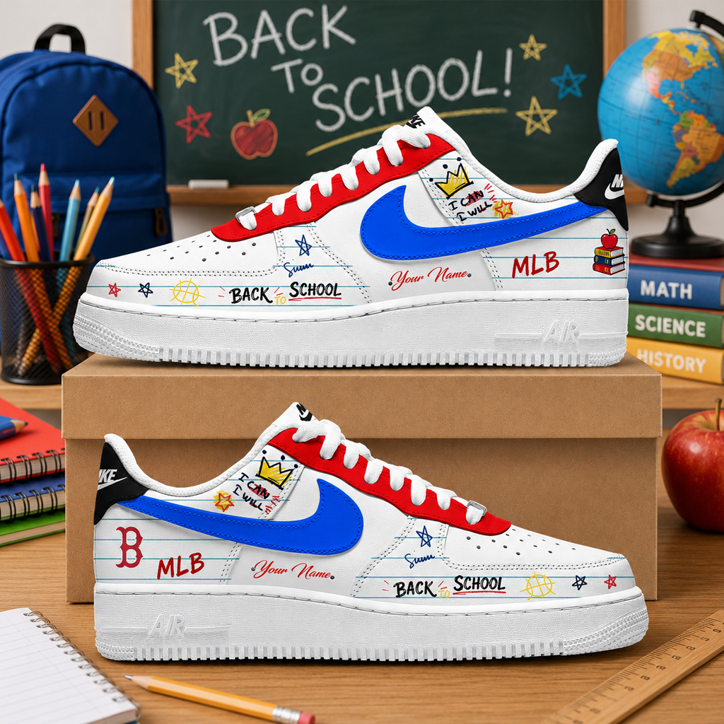 Custom Name Boston Red Sox x Back To School Shoes Sneakers for Baseball Fans 2 Custom Name Boston Red Sox x Back To School Shoes Sneakers for Baseball Fans - Image 2