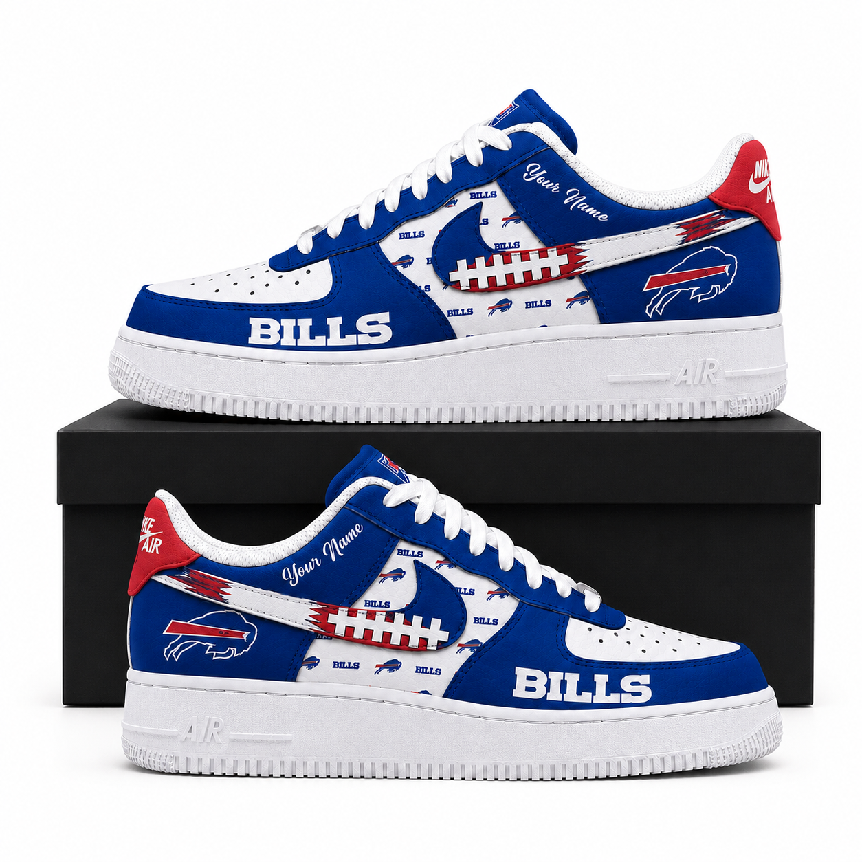 Custom Name Buffalo Bills Charging Pride Version 2 Shoes Sneakers for Football Fans 4 Custom Name Buffalo Bills Charging Pride Version 2 Shoes Sneakers for Football Fans - Image 4