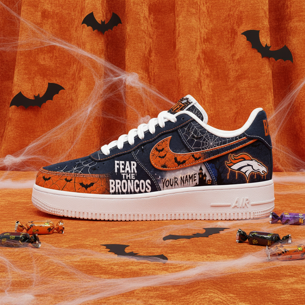 Custom Name Denver Broncos Fear The Commanders Shoes Sneakers for Football Fans 3 Custom Name Denver Broncos Fear The Commanders Shoes Sneakers for Football Fans - Image 3